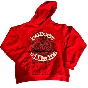 Sp5der x Heroes And Villains Hoodie Red